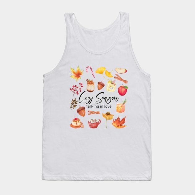 Cozy Season, enjoy fall design Tank Top by Kate Dubey